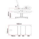 DALIA 3 Table de Soins 3 Moteurs - Table d'examen médical - Dimensions longueur - largeur - réglage de la hauteur - Mobilier médical - Mobilier centre médical - Plus Santé