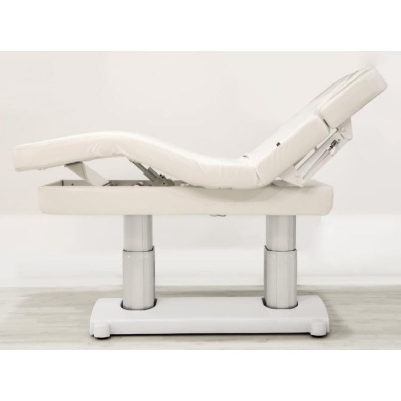 SELVA Table d'Examen Médical Electrique-chauffante-base-claire-position-matelas-chauffant-plié-position-assise-mobilier-médical-mobilier-dermatologique-plus-santé