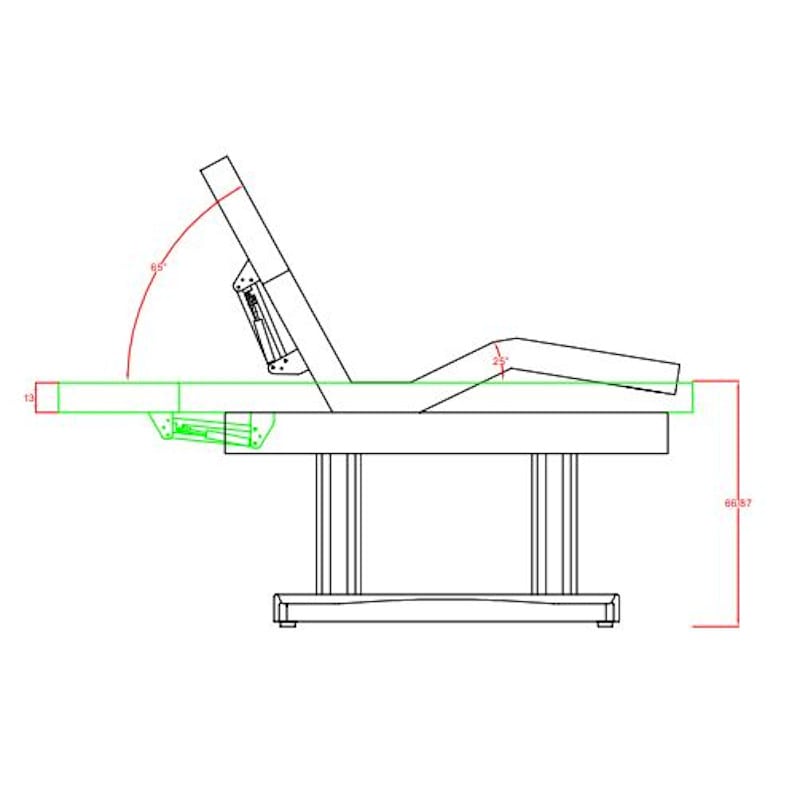 SELVA Table d'Examen Médical Electrique-chauffante-base-claire-position-pliée-dimensions-mobilier-médical-mobilier-dermatologique-plus-santé