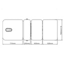 OLENA Table d'Examen Multifonctions Electrique Chauffante - schéma 2 des dimensions du lit de soin esthétique Médical - Mobilier Médical - Meuble Médical - Dermatologie - Plus Santé