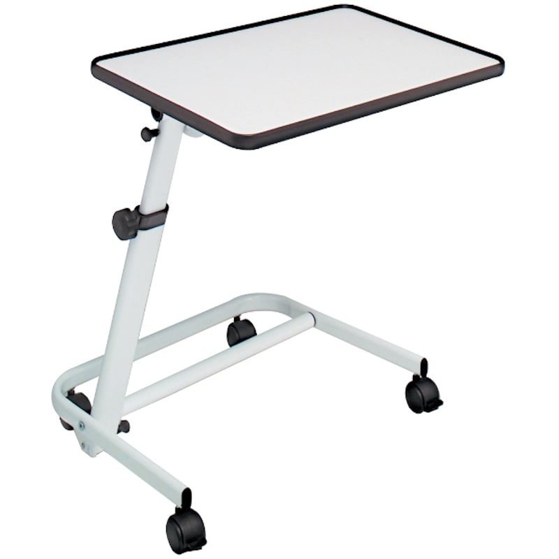 Table de lit avec roulettes - réglable en hauteur - avec plateau inclinable  - Tables de lit - Robé vente matériel médical
