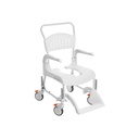 [822077] Chaise de Douche à Roulettes CLEAN - Blanc (Hauteur: 49 cm - 2 freins)