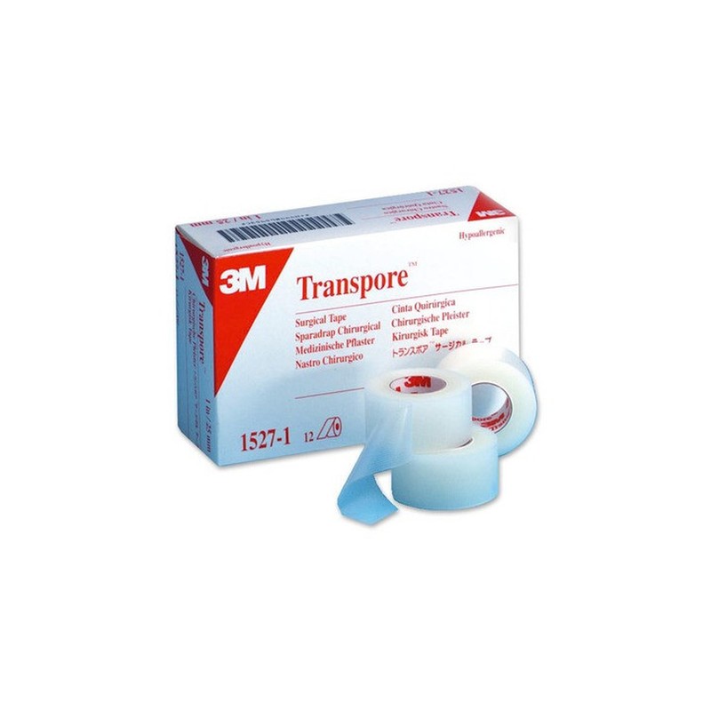 SPARADRAP MICROPERFORE TRANSPORE 9.14 X 2.5 BTE DE 12 PCES